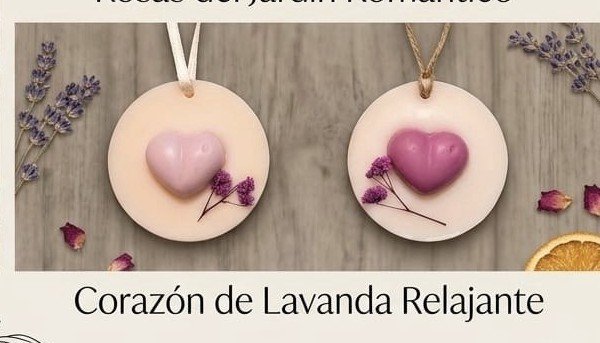 Ambientador colgante corazón de lavanda cera de soja — Esencias Serranas