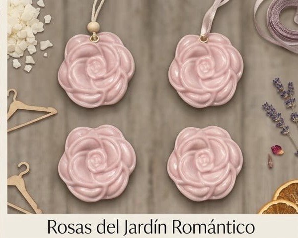 Ambientador colgante rosas jardín romántico cera de soja — Esencias Serranas