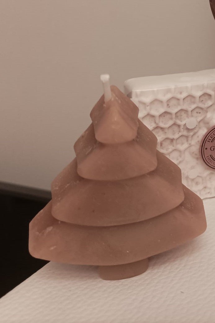 Vela de cera de abeja con forma de árbol