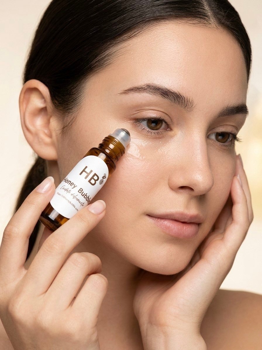 Cómo aplicar el sérum roll-on de HB Honey Bubble